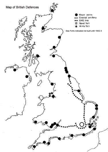 Map of British Defences